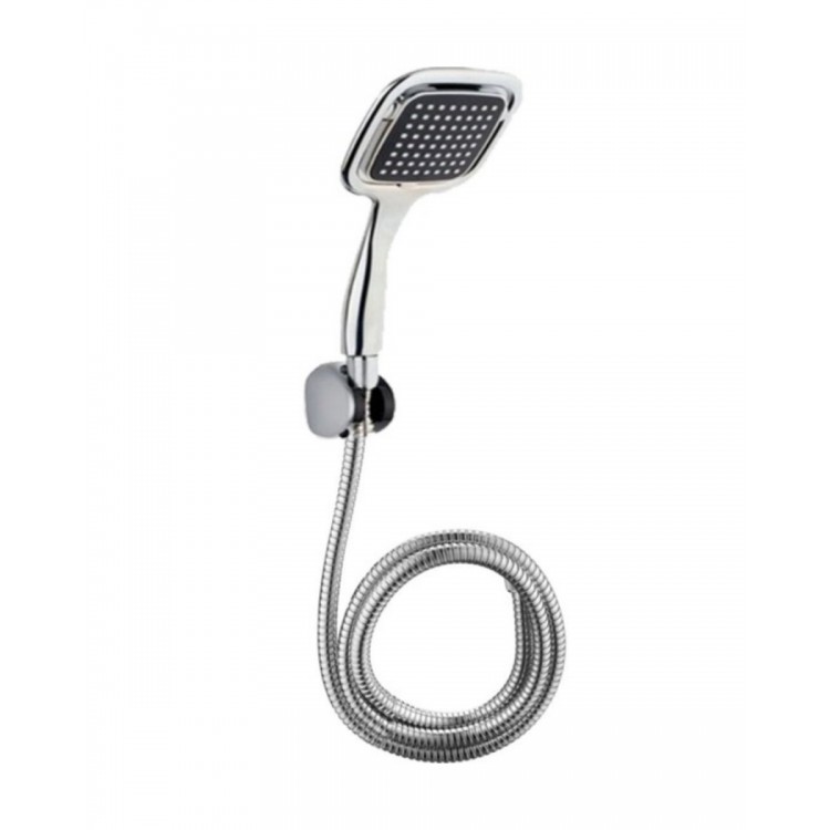 Çok Fonksiyonlu Siyah El Duşu Seti Spiral Hortum ve Duş Askısı Banyo Duş Başlığı