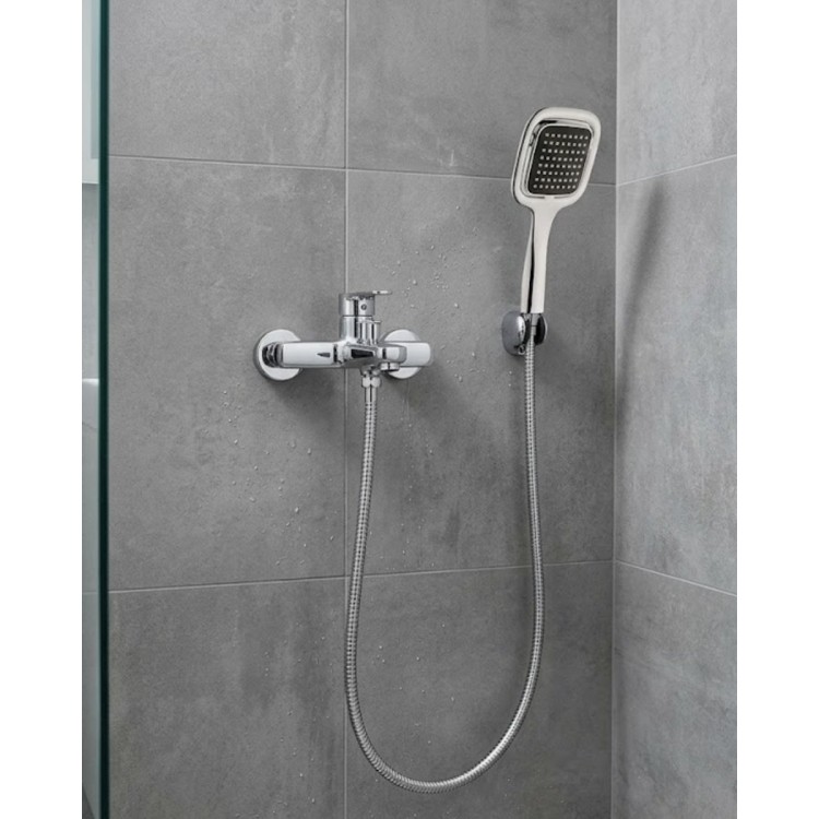 Siyah Duş Seti El Duşu Başlığı Spiral Hortum Dayanıklı Banyo Duş Aksesuarı