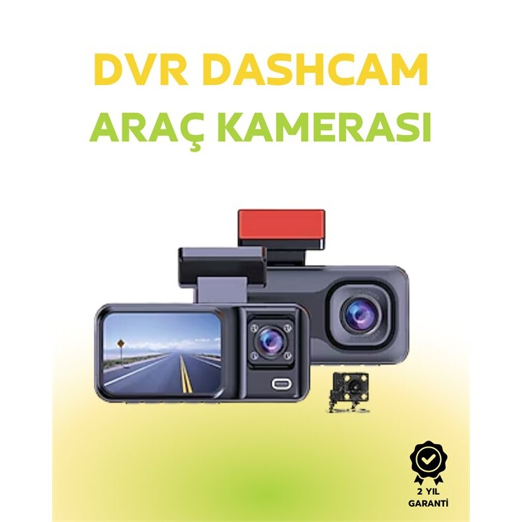 1080p Ön 720p Arka ve İç Kamera ile %100 Kapsama – Gece Görüşlü Araç Kamerası