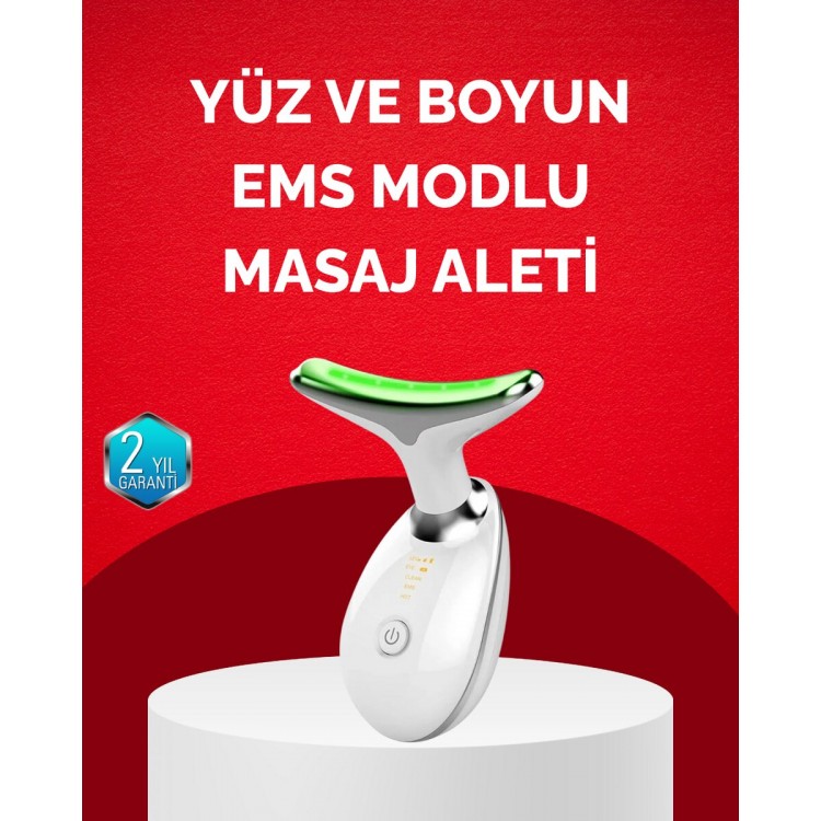 USB Şarjlı LED Işık Terapili Yüz Boyun Bakım Cihazı