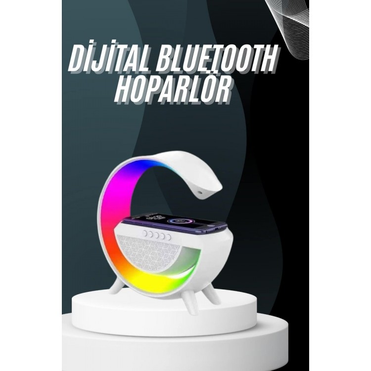 Bluetooth Hoparlör G Şekli Atmosfer Akıllı Rgb Lamba Wireless Kablosuz Şarj