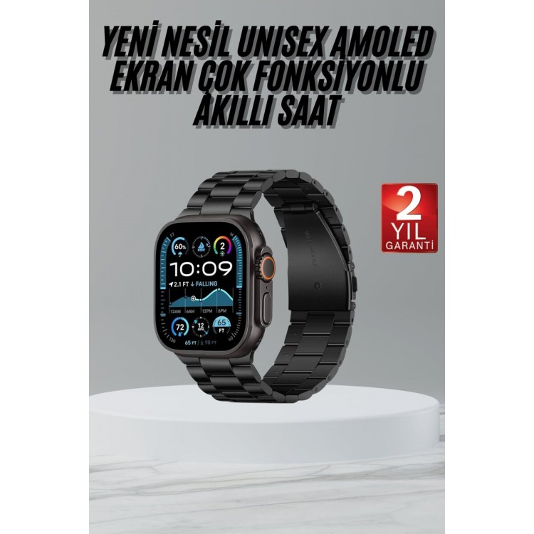Ultra 3 Kordonlu Amoled Ekran Akıllı Saat Çok Fonksiyonlu Uyku ve Sağlık Takibi