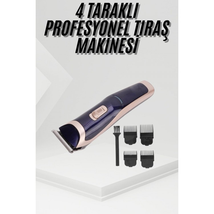 Tıraş Makinesi 4 Başlıklı Paslanmaz Çelik Bıçaklı Tüm Saç Tiplerine Uygun