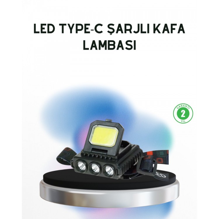 Şarjlı LED Kafa Lambası 800 Lumen COB XPE Ayarlanabilir Başlıklı