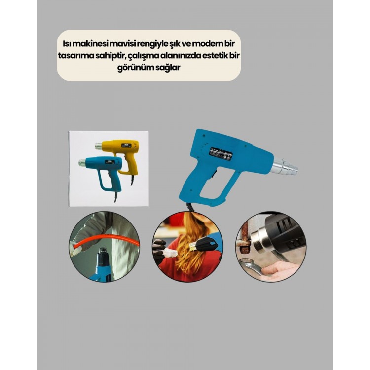 Endüstriyel 2000W Isı Tabancası Plastik Boru Lehim Boya Çıkarma