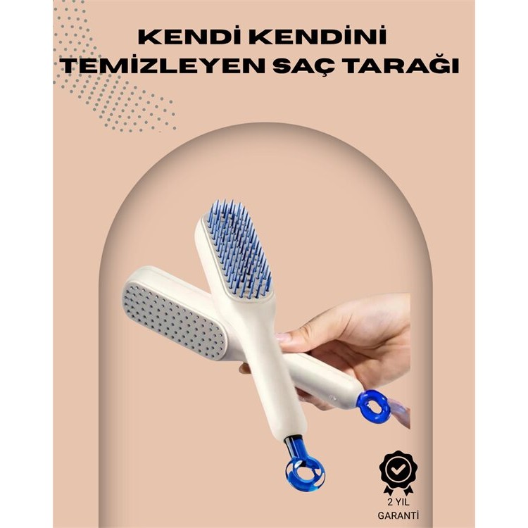 Otomatik Temizlenen Ergonomik Saç Tarağı – Masaj Başlıklı