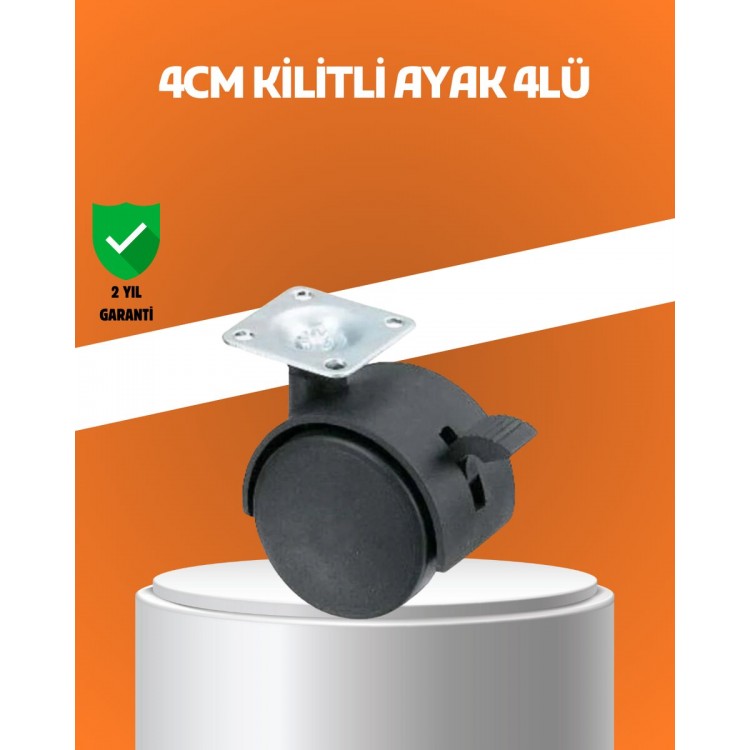 Kilitli Mini Tekerlek Ayak 4 cm 4’lü Set
