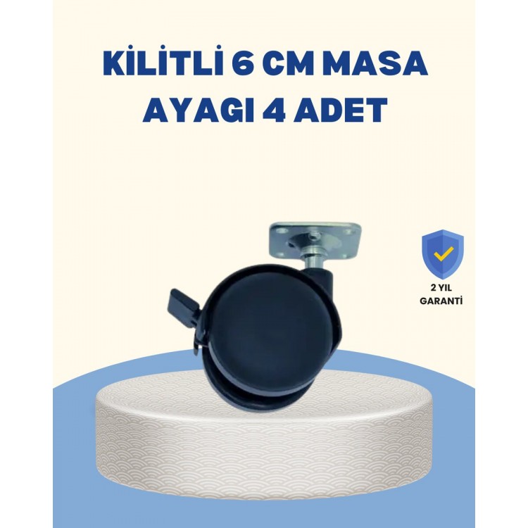 Kilitli Mobilya Tekerleği 6 cm 4’lü Kolay Kurulum