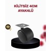 4 cm Döner Ayak Kilitsiz 4 Adet Mobilya ve Sehpa Ayağı