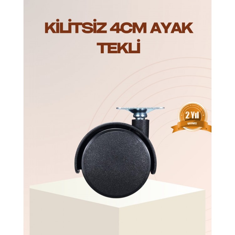 4 cm Kilitsiz Mobilya Ayağı Tekli Kolay Dönen Masa ve Sehpa Ayağı