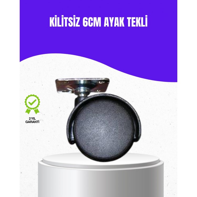 6 cm Kilitsiz Masa Ayağı Tekli Döner Tekerlek