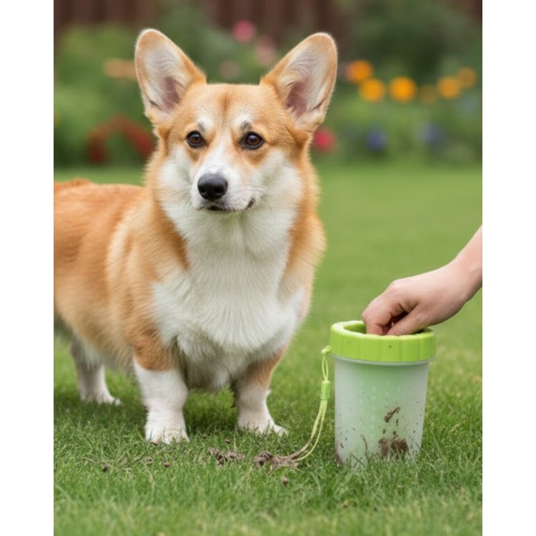 Silikon Kıllı Köpek Pati Temizleme Kabı Orta Büyük Irklar İçin Taşınabilir