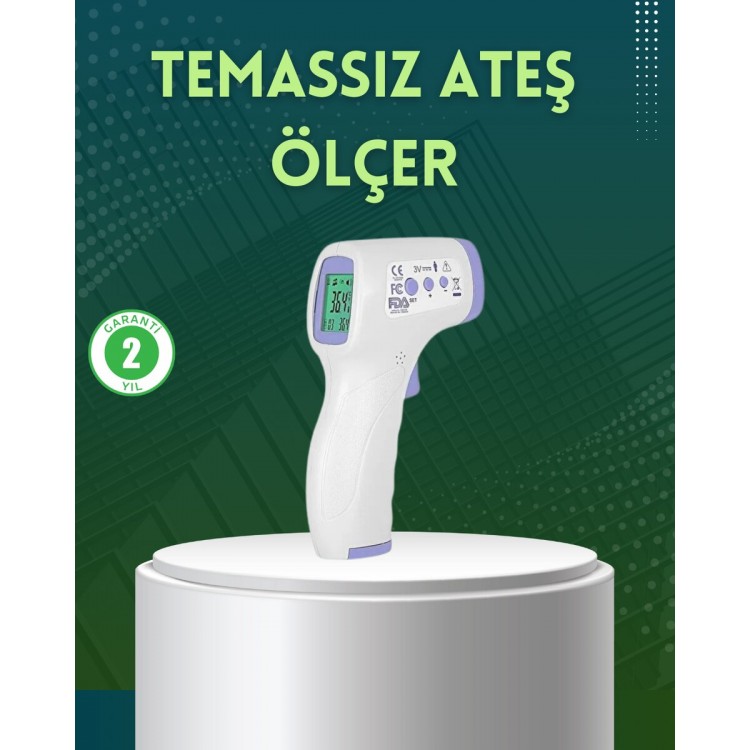 Kızılötesi Temassız Ateş Ölçer LCD Ekranlı Hassas Termometre