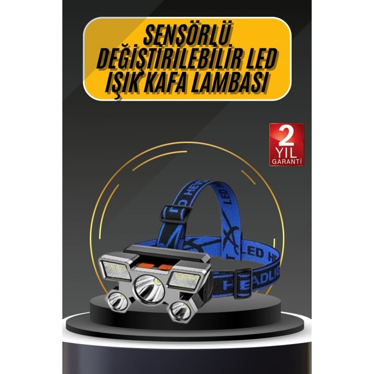 Kafa Lambası 800 Lümen 4 Mod Yüksek Işık Flaşörlü Şarjlı Led Lamba