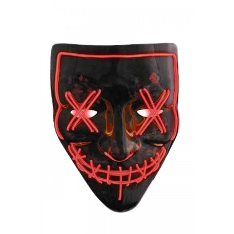 Hallowen Parti Maskesi Neon Led Işıklı Maske 3 Modlu Cadılar Bayramı Maskesi