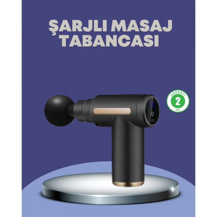 Sporcu Kas Masaj Tabancası 6 Kademe Güçlü Titreşim 4 Başlık Şarjlı Masaj Aleti
