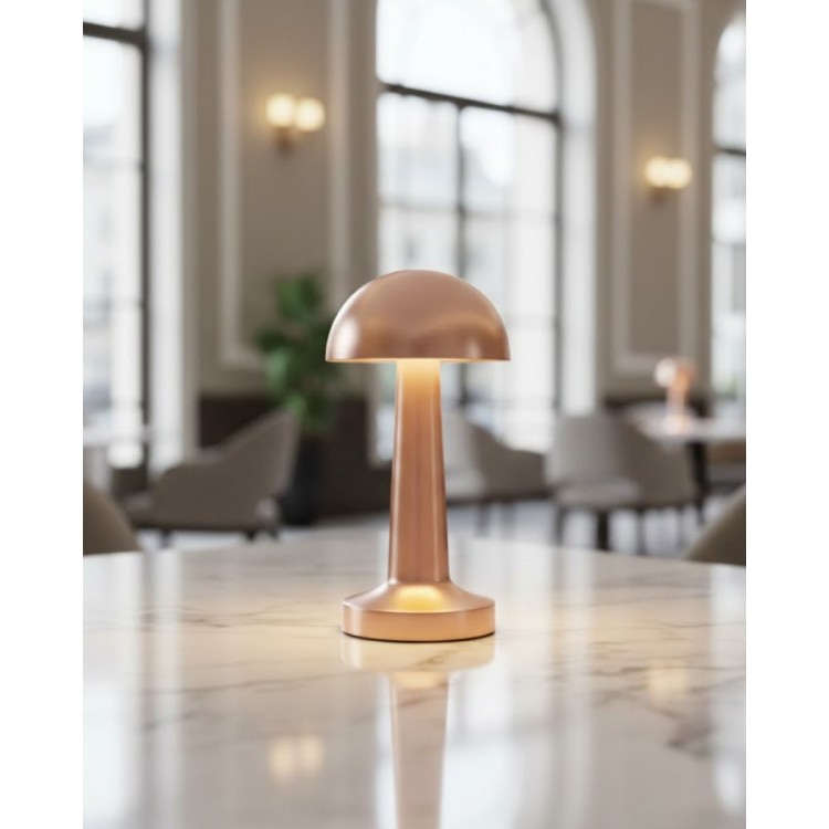 Şarjlı LED Masa Lambası 3 Kademe Dokunmatik Bronz Modern Tasarım