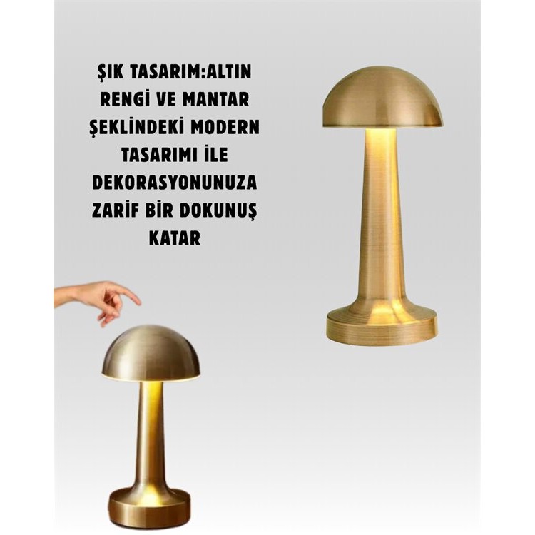%100 Kademeli Ayarlanabilir Işık – USB Şarjlı Masa Lambası