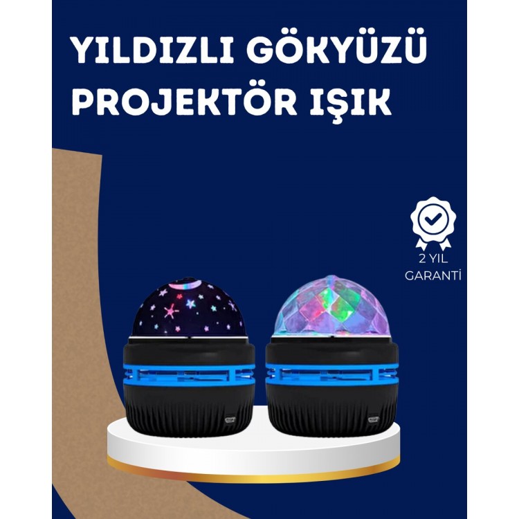 360° Dönen Galaxy Projektörlü Gece Lambası – Star Master Yıldızlı Gökyüzü Efekti