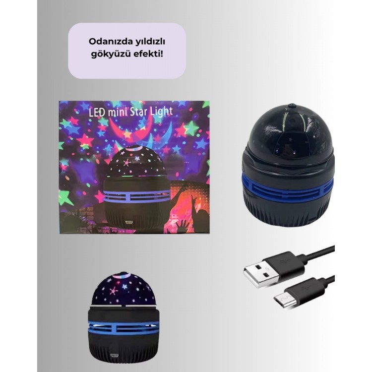 360° Dönen Galaxy Projektörlü Gece Lambası – Star Master Yıldızlı Gökyüzü Efekti