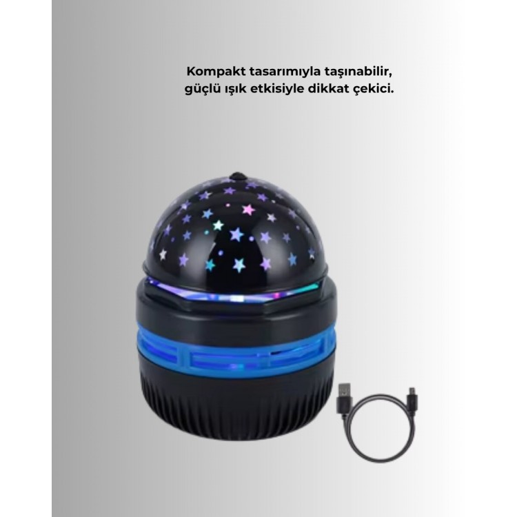 360° Dönen Galaxy Projektörlü Gece Lambası – Star Master Yıldızlı Gökyüzü Efekti