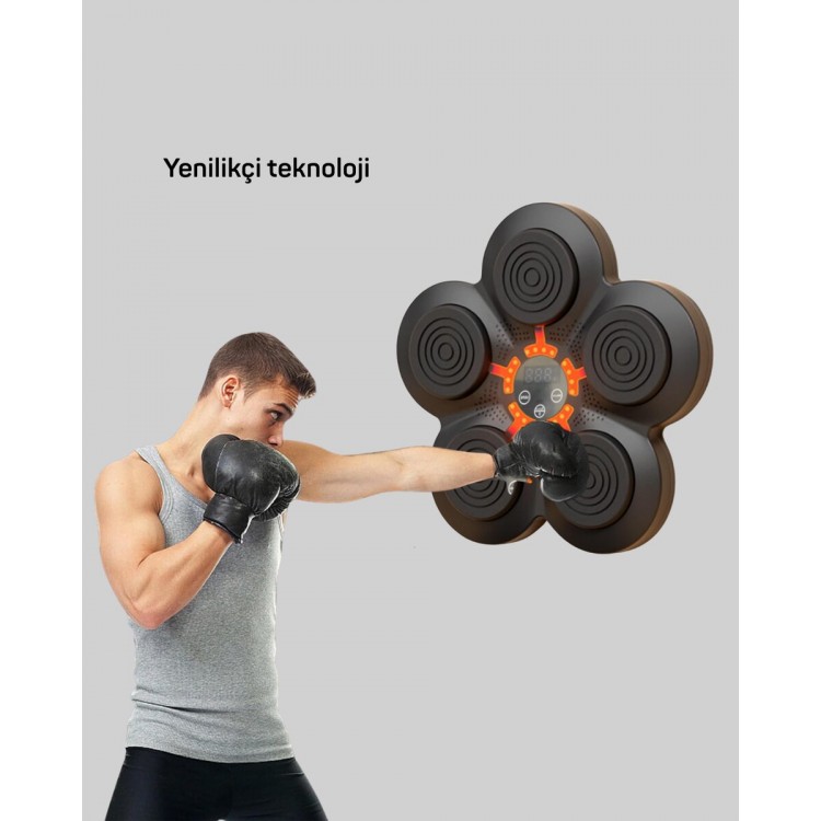 Evde Fitness İçin Akıllı Boks Makinesi Işıklı Vuruş Noktalı Bluetoothlu