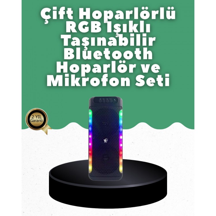 Yüksek Ses Güçlü Kablosuz Hoparlör  Karaoke Mikrofonlu