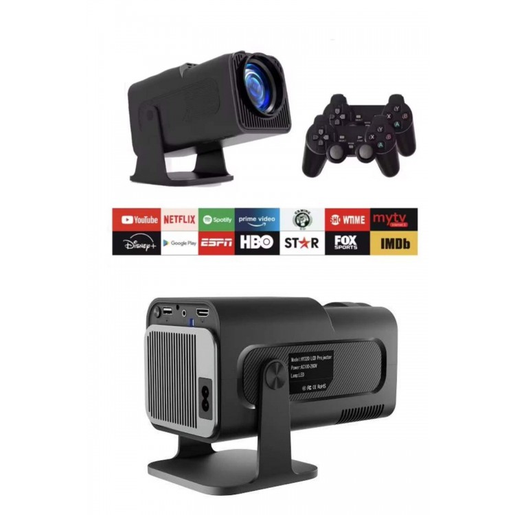 Çift Kollu Projeksiyon Taşınabilir Game Projektör Full Hd 1080P 4k Projeksiyon Gamepad