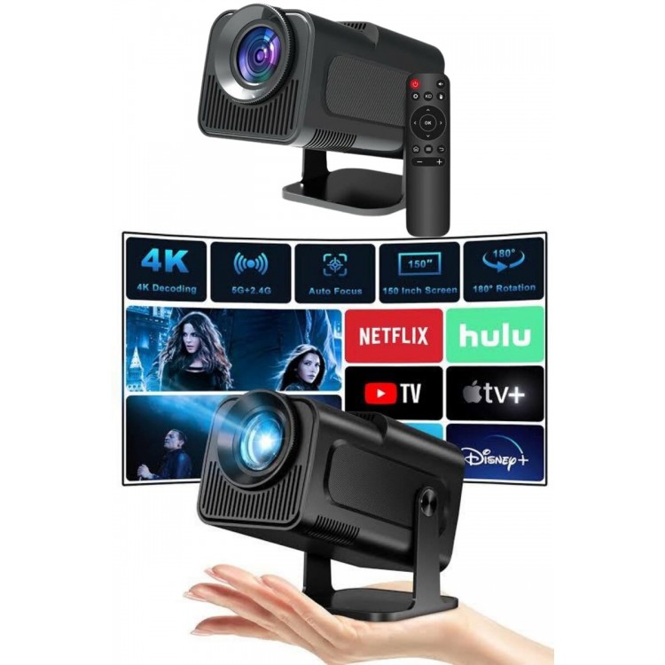 Projektör Siyah Android Taşınabilir Sinema Projeksiyon Wifi Destekli En Güncel Sürüm Akıllı