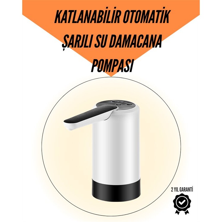 Şarjlı Su Pompası 8000mAh | Cam Damacana Uyumlu | Tek Tuşla Kontrol | USB Şarjlı Otomatik Dolum