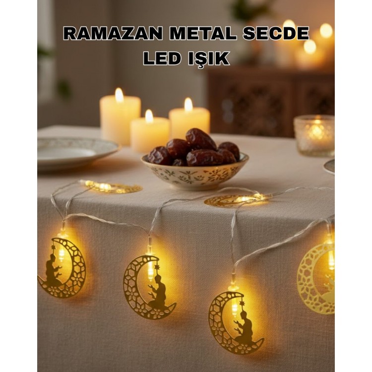 Ramazan Temalı Ay İçinde Secde Eden Adam LED Peri Işığı