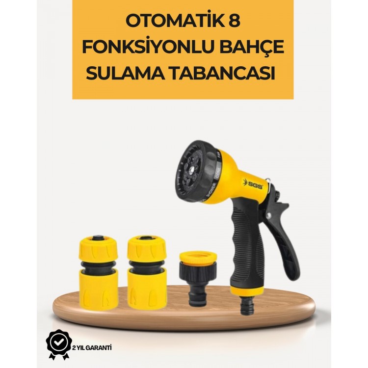 8 Modlu Bahçe Sulama Tabancası Seti Bitki Çiçek Araç Temizleme