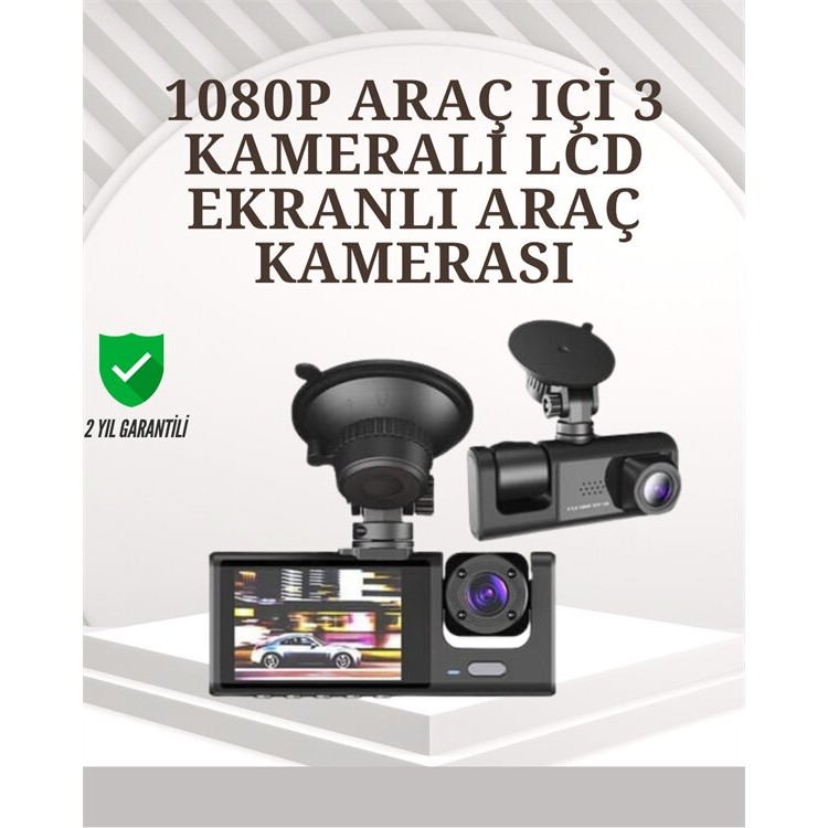 TA-01 1080P Ön 720P Arka ve İç Kamera Sistemli DVR