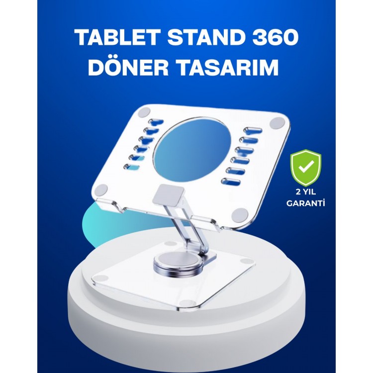 Katlanabilir Tablet Standı Ayarlanabilir Kaymaz Şeffaf Tasarım