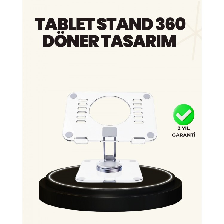 Ayarlanabilir Şeffaf Tablet Standı Kaymaz Silikon Tabanlı
