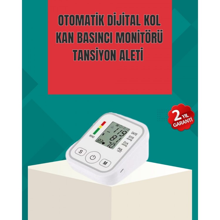Kol Tipi LCD Ekranlı Elektronik Tansiyon Monitörü