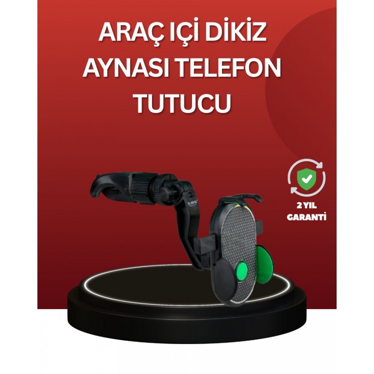 Ayarlanabilir Kıskaçlı Dikiz Aynası Telefon Tutucu Tüm Telefonlarla Uyumlu