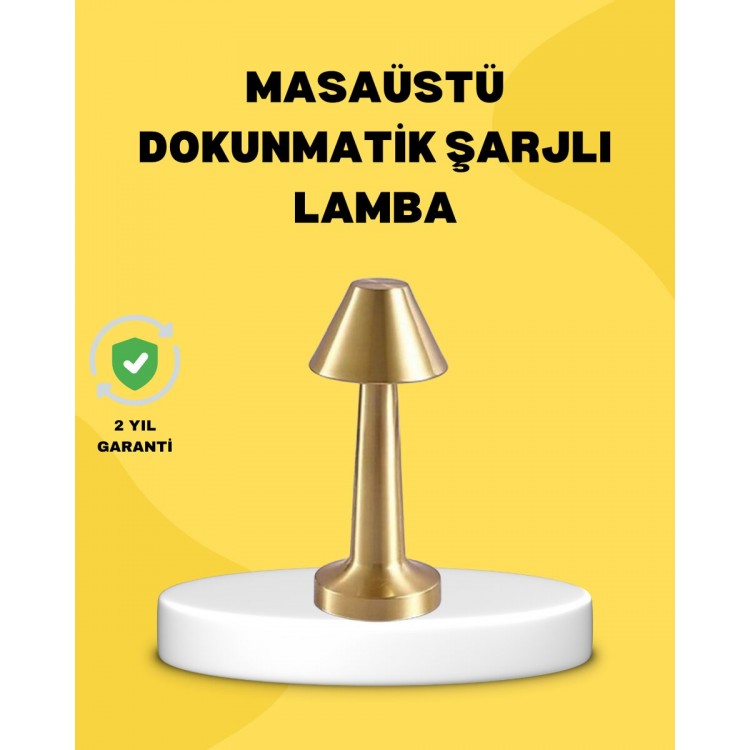 Kablosuz LED Masa Lambası 1800mAh 3 Renk Aydınlatma Dokunmatik