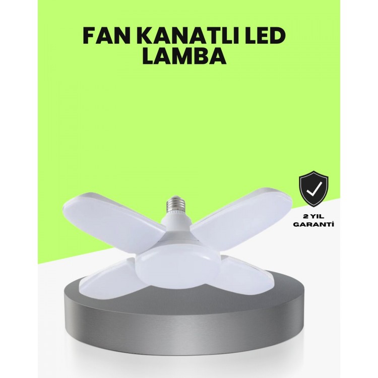 Katlanabilir 4 Kollu LED Ampül 60 Watt 6000 Lumen Beyaz Işık