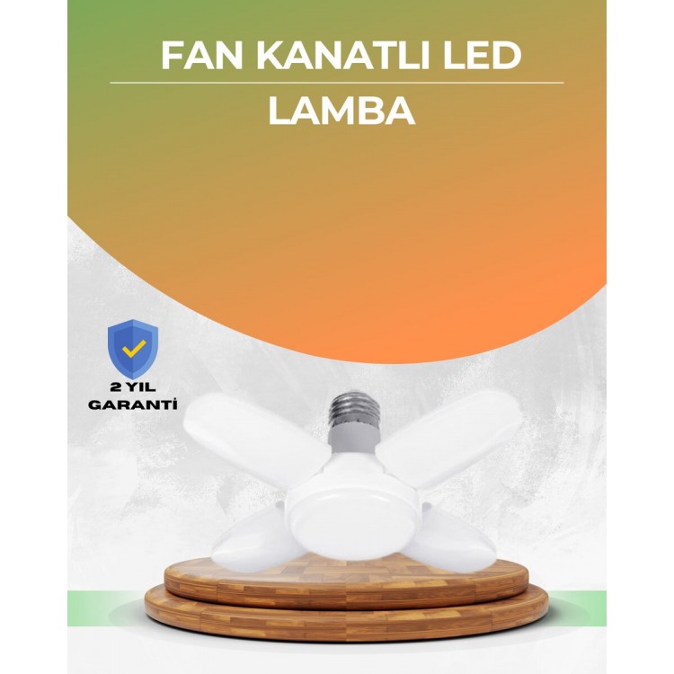 Tasarruflu Pervane LED Ampül 4 Kollu 60 Watt Geniş Alan Aydınlatma