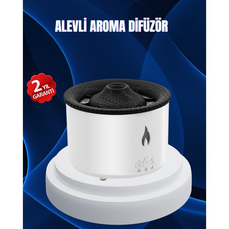 3D Alev Işıklı Aromaterapi Makinesi – 360 ml Su Kapasiteli Sessiz Difüzör