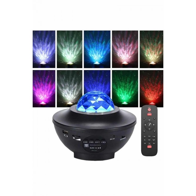 Dönen Işıklı Disko Topu Projektör Müzik Çalarlı Disco Speaker