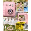 Çocuk Dijital Fotoğraf Makinesi Anında Baskı ve HD Video Kayıt Özellikli 5 kalem ve 4 rulo kağıt hediye