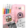 Çocuk Dijital Fotoğraf Makinesi Anında Baskı ve HD Video Kayıt Özellikli 5 kalem ve 4 rulo kağıt hediye