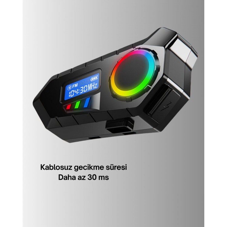 Bluetooth 5.4  İnterkom IP65 Toz ve Su Geçirmez LED Göstergeli