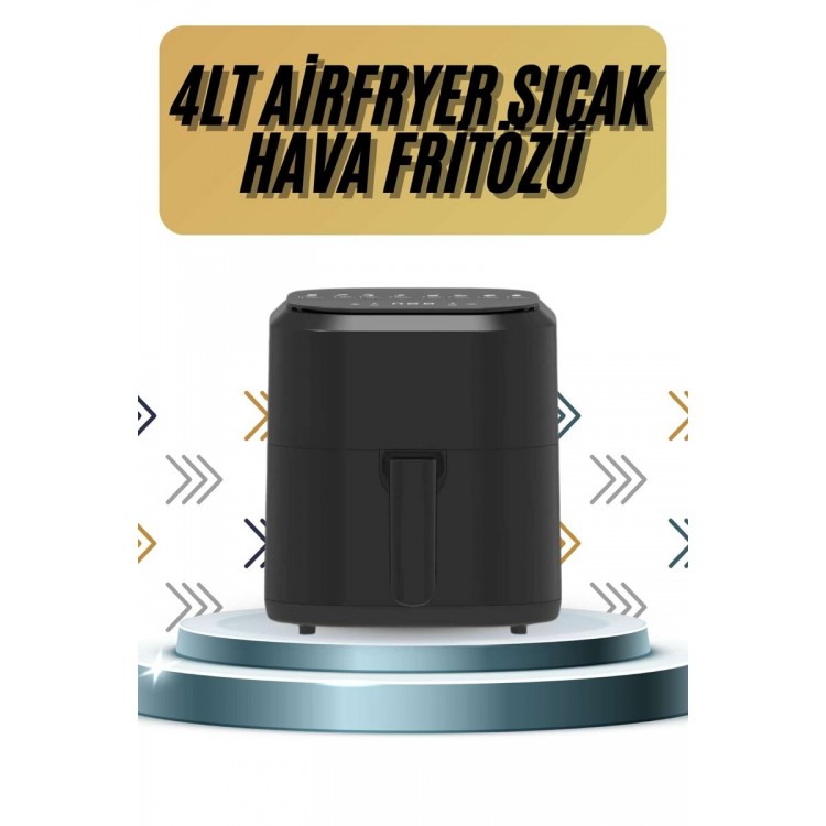 4L Airfryer Hazneli Hava Fritözü Yağsız Fritöz Taşınabilir Fırın İşlevi Gören Pratik