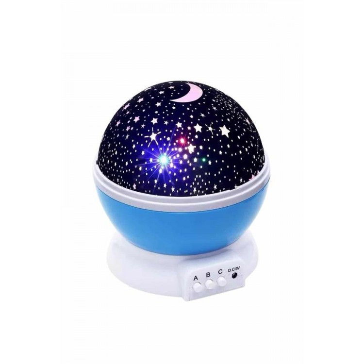 Renkli Yıldızlı Gökyüzü Projeksiyon Gece Lambası Pilli ve USB Kablolu