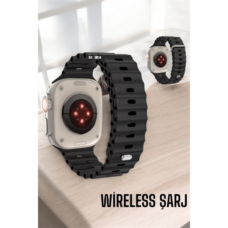 45 MM Gri Kasa Ultra Akıllı Saat Sesli Görüşme Sağlık Takibi Suya Dayanıklı
