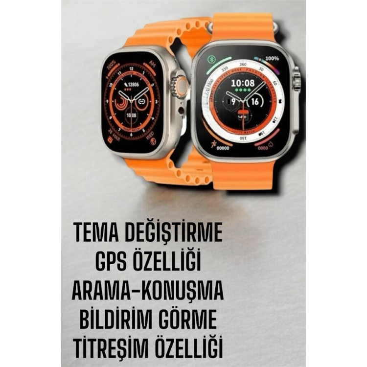 Suya ve Toza Dayanıklı 45 MM Akıllı Saat Bildirim ve Cevapsız Çağrı Görüntüleme