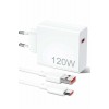 120W Şarj Aleti Hızlı Çift Turbo Şarj Aleti Seti Beyaz